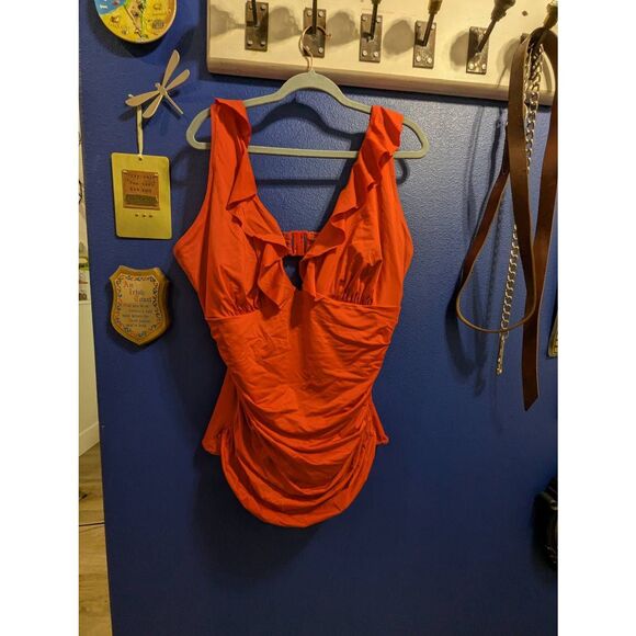 🥚3/30 Sz L (20/2X) City Chic Cavallo One Piece Swimsuit - Picture 1 of 12